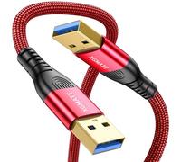 Cavo USB 3.0 da 1 m, cavo dati intrecciato da USB 3.0 A ad A, trasferimento ad alta velocità da 5 Gbps, USB tipo A maschio a maschio, compatibile con Blu-ray, stampante, fotocamera, disco rigido