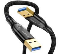Cavo USB 3.0 da 2 m, 5 Gbps, trasferimento ad alta velocità, USB tipo A maschio a maschio, cavo dati intrecciato da USB 3.0 A ad A, compatibile con Blu-ray, stampante, fotocamera, disco rigido esterno