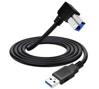 Cavo USB 3.0 per stampante ad angolo di 90 gradi, USB 3.0 tipo A maschio a B maschio per stampante e scanner, compatibile con HP, Epson, Dell, Canon, Lexmark, Xerox, Brother, Samsung (1,5 metri) (Up)