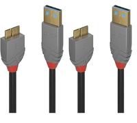 Cavo USB 3.0 Tipo A a Micro-B Anthra Line, 0.5m (Confezione da 2)