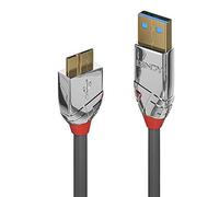 LINDY USB 3.2 Type A to Micro-B Cable, Cromo Line - Grey, 3m 3m Cromo Line