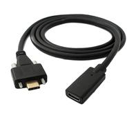 System-S Cavo USB 3.1 da 100 cm tipo C maschio a femmina adattatore vite nero