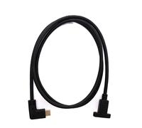 System-S Cavo USB 3.1 da 100 cm tipo C maschio a femmina adattatore a vite angolare in nero