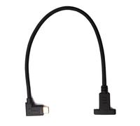 USB 3.1 Cavo 30 CM Tipo C Spina A Presa Vite Angolo Adattatore IN Nero