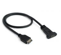 SYSTEM-S Cavo USB 3.1 da 50 cm tipo E maschio a femmina tipo C PCI adattatore a vite in nero