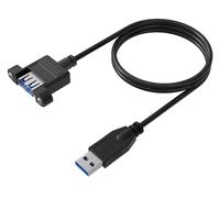 OEM Cavo prolunga USB 3.2 SuperSpeed A/A M/F da pannello 1m Nero