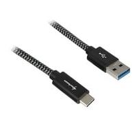 Sharkoon USB 3.2 Gen 2 Kabel USB-A Stecker> USB-C black/grau 4044951027040