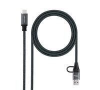 Cavo USB 3.2 Gen2x2 Nanocable 20 Gbps 100W USB-C a USB-C 1,5 m Grigio/Nero
