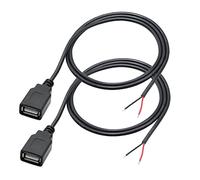 Cavo USB A 2 Pin Bare Wire 3FT, USB A Femmina Pigtail Open End Power Cavo, per dispositivi USB da 5 V/3 A, Installed o fai da te Replace Repair