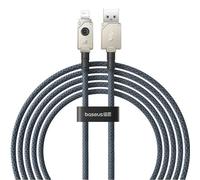 Cavo USB A a iP Baseus 2m 2.4A Nero Zinco Fibra Aramidica