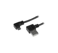 CAVO USB A a Micro B con connettori angolari diritti - Cavo Micro USB - M/M - 1 m - Nero