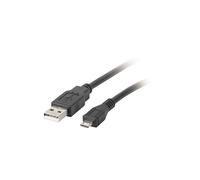 Lanberg Cavo Micro-USB a USB 2.0 CA-USBM-10CC-0010-BK 1 m Nero