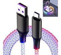 Cavo USB A a USB C luminoso RGB LED 66W 100cm luminoso ricarica rapida cavo per Galaxy S24/S23/S22/S21/Oneplus/Xiaomi per trasferimento dati e ricarica