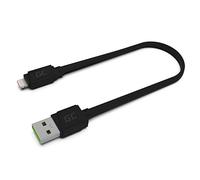 Cavo USB-A - Lightning 25cm Cavo piatto corto Nero per Apple iPhone 14 13 12 11 SE Pro Max | iPhone X XR XS Max | iPhone 8 7 Plus | iPhone 6 6S 5 5C 5S Plus | iPad Air/Pro/Mini | iPod