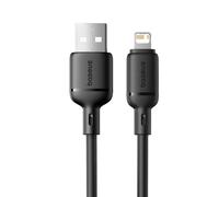 Cavo USB-A Lightning Baseus Silky Series 2m 2.4A Nero alta resistenza