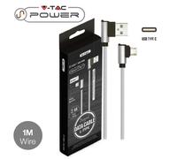 CAVO USB A USB TYPE C 1 METRI GRIGIO DIAMOND SERIES VT-5362-LED8639 V-TAC