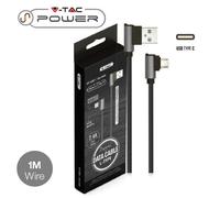 CAVO USB A USB TYPE C 1 METRI NERO DIAMOND SERIES VT-5362-LED8638 V-TAC