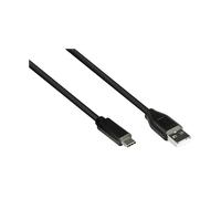 Good Connections® - Cavo di collegamento USB 2.0, connettore USB-C™ a USB 2.0 A, cavo di collegamento a doppia schermatura, trasferimento dati 480 Mbit/s, colore: Nero - 3 m