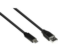 Good Connections® - Cavo di collegamento USB 2.0, spina USB-C™ a spina USB 2.0 A, doppia schermatura, trasferimento dati 480 Mbit/s, nero - 2 m