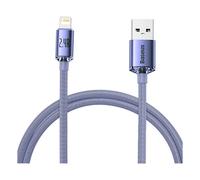 Baseus Crystal Shine Series - Cavo di ricarica rapida e dati USB 2.4 A per iPhone 14 13 12 Pro Max 1,2 m (viola)