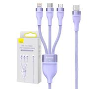 Cavo USB Baseus Flash Series 2 3 in 1 USB-C + micro USB + Lightning 100W 1,5m viola