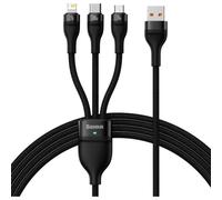 Cavo USB Baseus Flash Series 3 in 1, 1,2 m, 100W, Nero