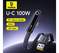Cavo USB Baseus MVP3 a gomito da 100 W per Huawei Honor Cavo USB LED tipo C per cavo dati di ricarica rapida per tablet