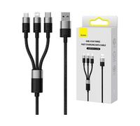 Baseus Cavo caricabatterie Starspeed 3 in 1 3,5A USB tipo C Micro USB Lightning 1,2 m Nero