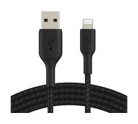Belkin BoostCharge Braided Lade/Sync Kabel USB-A Stecker auf Lightning Stecker, 3m, schwarz