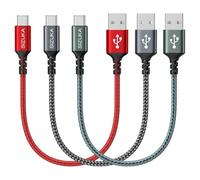 Cavo USB C [0.3M 3Pezzi] 3.1A Cavo USB Type-C Ricarica Rapida Nylon Cavo Tipo C per Samsung Galaxy S23 S22 S21 S20 S10 A71 A51 Huawei P50,Mate 40,MateBook,Xiaomi,OnePlus 9,Google Pixel 5,Realme