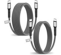 Cavo USB C 1M+2M, PD 60W Cavo USB Type-C Ricarica Rapida Nylon Intrecciato Cavetto USB C a USBC per iPhone 17 16 15 Pro Max,iPad Pro,Macbook Air/Pro, Galaxy S25 S24 S23 S22 S21 S20,Pixel 9/8/7,Huawei