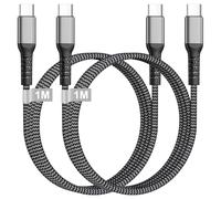 Cavo USB C 1M 2Pezzi, 60W Cavo iPhone 16 15 cavo Tipo C Ricarica Rapida Cavo Type C to Type C Nylon Cavi Cavetto USB C Cable per iPhone 16 15 Pro Max/16 15 Plus, iPad Pro/Air, Samsung Galaxy S25/24