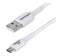 StarTech.com Cavo di Ricarica USB-A a USB-C da 2m - Cavetto di Carica Rapida Type-C fino a 3A, Cavo Dati USB 2.0, TPE, Bianco
