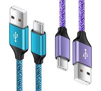 Cavo USB C, 2 pezzi, 2 m, nylon USB a tipo C, cavo di ricarica rapida per Samsung Galaxy S21, S20, S10, S9, S8 Plus, Note 20, 10, 9, A52, A51, A32, Huawei P40, P30, Sony Xperia ecc.