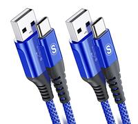 Cavo USB C 2 pezzi 2m, Cavo USB tipo C di ricarica in nylon tipo C, per Samsung Galaxy S10 S9 S8 Plus, Note10, Note9, M31, M20, A20e, A71, A51, A50, A40, A10e, A7, Mi9, Mi8,Redmi 8 Pro,LG.G7