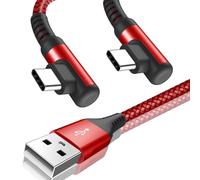 Cavo USB C 90 gradi [2 pezzi 1M+3M] 3.1A ricarica rapida, Cavo di ricarica Cavo USB C in Nylon tipo C per i Phone 17 16 15 Pro Max Air, Samsung Galaxy S24 S23 S22 S21 S20, Note20/10, A71 A52 A51 A50