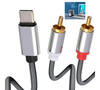 Cavo USB C a 2 RCA Audio Adattatore, Tipo C a 2 RCA Maschio Stereo HiFi, Cavo Audio Jack USB C Compatibile Smartphone Tablet PC Amplificatore Canale HiFi Altoparlante Home Cinema Autoradio HDTV