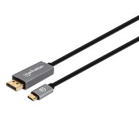 Manhattan 354844 cavo e adattatore video 2 m USB tipo-C DisplayPort Nero, Argento