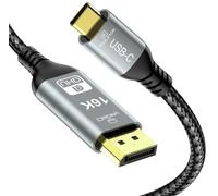 Cavo USB C a DisplayPort 2.1, 16K@30Hz 8K@120Hz 4K@240Hz, Thunderbolt 5/4 a cavo DP, 40Gbps, tipo C unidirezionale compatibile con MacBook Pro M4, M3, iPhone 16 Pro, Dell XPS, Surface, Gaming