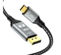 Cavo USB C a DisplayPort 2.1, 16K@30Hz 8K@120Hz 4K@240Hz, Thunderbolt 5/4 a cavo DP, 40Gbps, tipo C unidirezionale compatibile con MacBook Pro M4, M3, iPhone 16 Pro, Dell XPS, Surface, Gaming