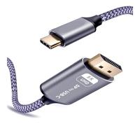 Cavo USB-C a Displayport bidirezionale, 8K@60Hz 4K@120Hz 2K@140Hz DisplayPort su USB C, compatibile con MacBook, Galaxy, Dell, Hp, Huawei, iPad Pro Oppo, Vivo, treccia in nylon, 1,8 metri
