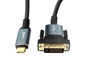 Cavo USB-C a DVI Full HD 1080p Plug and Play lunghezza 1 metro e 80 LinQ