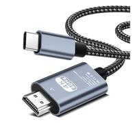 Cavo USB C a HDMI 4K 2M, USB tipo C 3.1 a HDMI 4K UHD intrecciato (adattatore Thunderbolt 3/4 compatibile) con i-Ph0ne 16/15 Pro Max, Sam-sung S25, S24 a S8, Surface, MacBookPro/Air,iMac,Pad,Dell,HP
