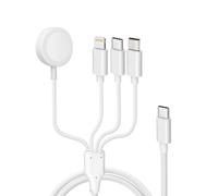 Cavo USB-C a Lightning, micro-USB, USB-C e Caricabatterie Magnetico, 2A Bianco