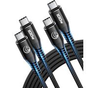 Cavo USB C a USB C 100W [2Pezzi,1M+2M] Cavo USB Type-C PD 5A Ricarica Rapida Nylon Intrecciato USBC to Tipo C Cavi per iPhone 17 16 15, Samsung Galaxy S25 S24, iPad Pro, MacBook, Pixel e Altri