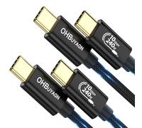 Cavo USB-C a USB-C 240 W 2 m, 10 Gbps USB C cavo dati PD 3.1, cavo di ricarica veloce di tipo C, con treccia di nylon, compatibile con iPhone 15 Pro, MacBook, iPad Pro/Air, Samsung S22/S23