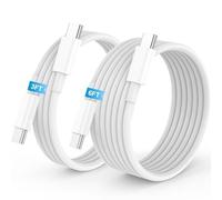 Cavo USB C a USB C, 60 W [0,9 m + 1,8 m] per iPhone 17 16 15 cavo di ricarica veloce, confezione da 2 cavi di ricarica da tipo C a C per Apple 17/16/15/Pro Max/Plus per iPad Pro/Air/Mini per MacBook