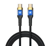Cavo USB-C a USB-C IGGUAL 3A 1 metro LED Nero