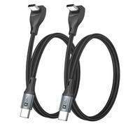 Cavo USB-C ad angolo retto - Cavo USB-C a ricarica rapida da 60 W [2P 0.5M] Cavo dati USB Type-C intrecciato, cavo di ricarica a 90 gradi per iPhone 16/15 Pro Max, Tesla Model Y, iPad, Pixel, Sam-sung