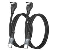 Cavo USB-C ad angolo retto - Cavo USB-C a ricarica rapida da 60 W [2P 1M] Cavo dati USB Type-C intrecciato, cavo di ricarica a 90 gradi per iPhone 16/15 Pro Max, Tesla Model Y,iPad, Pixel, Sam-sung